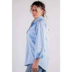Рубашка женская №055206 коттон (р-ры: 42-50) голубой