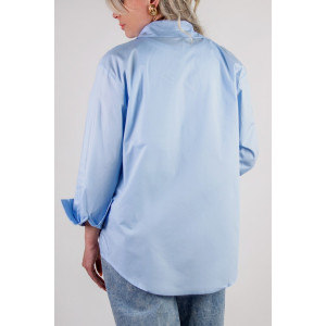 Рубашка женская №055206 коттон (р-ры: 42-50) голубой
