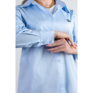 Рубашка женская №055206 коттон (р-ры: 42-50) голубой