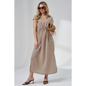 Платье женское "Эко-Муслин" 2478-Мус муслин (р-ры: 48-58) мокко