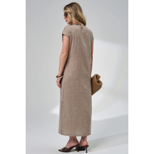 Платье женское "Эко-Муслин" 2478-Мус муслин (р-ры: 48-58) мокко
