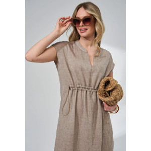 Платье женское "Эко-Муслин" 2478-Мус муслин (р-ры: 48-58) мокко