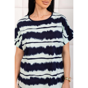 Костюм двойка женский 2140 кулирка (р-ры: 48-62) синий-ментол