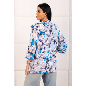 Рубашка женская 2176/2 кулирка (р-ры: 48-62) голубой-бежевый