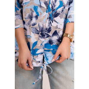 Рубашка женская 2176/2 кулирка (р-ры: 48-62) голубой-бежевый