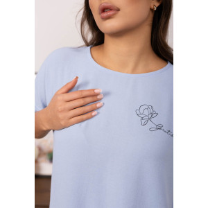 Костюм двойка женский 2182/1 жатка кантри (р-ры: 48-62) синий-голубой