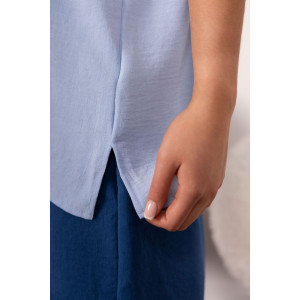 Костюм двойка женский 2182/1 жатка кантри (р-ры: 48-62) синий-голубой