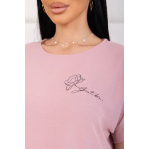 Костюм двойка женский 2182/2 жатка кантри (р-ры: 48-62) кофейный-розовая пудра