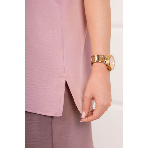 Костюм двойка женский 2182/2 жатка кантри (р-ры: 48-62) кофейный-розовая пудра