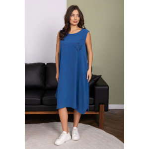 Платье женское 2162/1 жатка кантри (р-ры: 50-64) синий