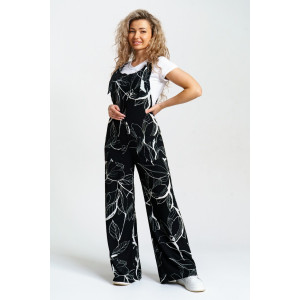 Комбинезон женский КБЗ-01 жатка (р-ры: 46-54) черно-белый