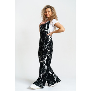 Комбинезон женский КБЗ-01 жатка (р-ры: 46-54) черно-белый