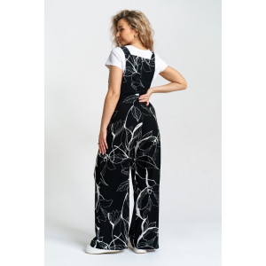 Комбинезон женский КБЗ-01 жатка (р-ры: 46-54) черно-белый