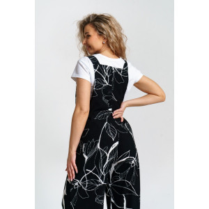 Комбинезон женский КБЗ-01 жатка (р-ры: 46-54) черно-белый