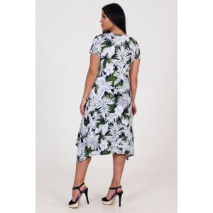 Платье женское "Волна" ПлК-458 кулирка (р-ры: 48-62) серо-зеленый папоротник