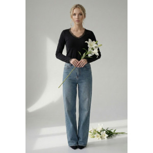 Лонгслив женский "Адель Ч" фуллайкра (р-ры: 40-50) черный