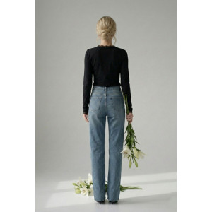 Лонгслив женский "Адель Ч" фуллайкра (р-ры: 40-50) черный