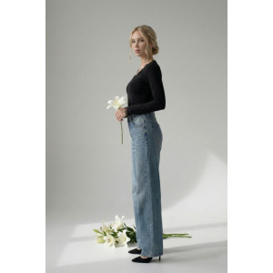 Лонгслив женский "Адель Ч" фуллайкра (р-ры: 40-50) черный