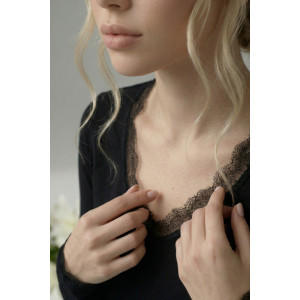 Лонгслив женский "Адель Ч" фуллайкра (р-ры: 40-50) черный