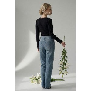 Лонгслив женский "Адель Ч" фуллайкра (р-ры: 40-50) черный