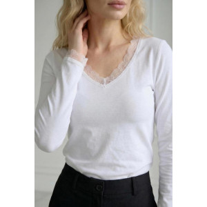 Лонгслив женский "Адель" фуллайкра (р-ры: 40-50) белый