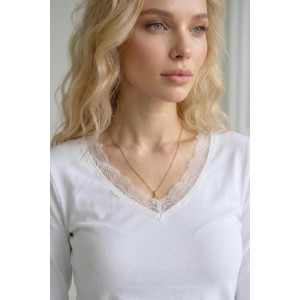 Лонгслив женский "Адель" фуллайкра (р-ры: 40-50) белый