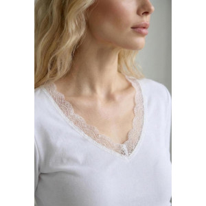 Лонгслив женский "Адель" фуллайкра (р-ры: 40-50) белый