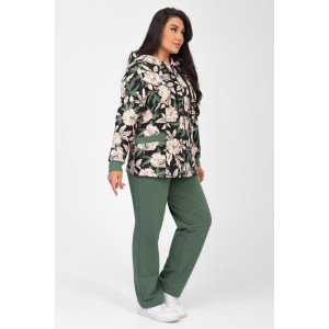 Костюм двойка женский "Дорис" ФК-17 футер с лайкрой (р-ры: 48-60) олива