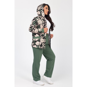 Костюм двойка женский "Дорис" ФК-17 футер с лайкрой (р-ры: 48-60) олива