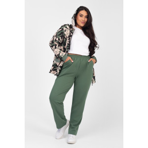 Костюм двойка женский "Дорис" ФК-17 футер с лайкрой (р-ры: 48-60) олива