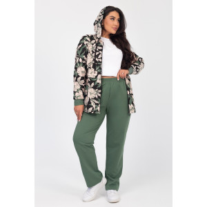 Костюм двойка женский "Дорис" ФК-17 футер с лайкрой (р-ры: 48-60) олива