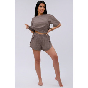 Пижама женская "Кэнди 3" махра (р-ры: 44-54) какао