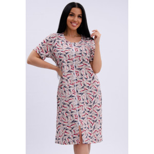 Халат женский "Рената" кулирка (р-ры: 50-60) абстракция