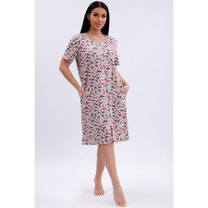 Халат женский "Рената" кулирка (р-ры: 50-60) абстракция