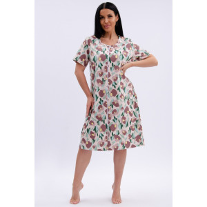 Халат женский "Рената" кулирка (р-ры: 50-60) ботаника