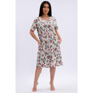 Халат женский "Рената" кулирка (р-ры: 50-60) ботаника