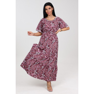 Платье женское "Белла" ПлК-402 кулирка (р-ры: 46-56) веточ. на пудре