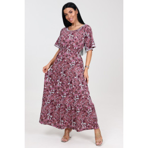 Платье женское "Белла" ПлК-402 кулирка (р-ры: 46-56) веточ. на пудре