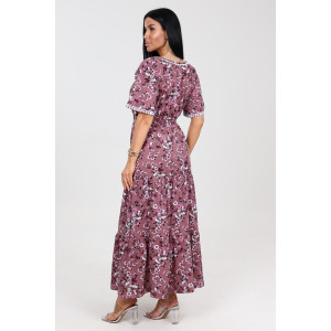 Платье женское "Белла" ПлК-402 кулирка (р-ры: 46-56) веточ. на пудре