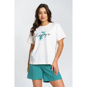 Костюм двойка женский "Агнес" кулирка-футер (р-ры: 46-56) шалфей