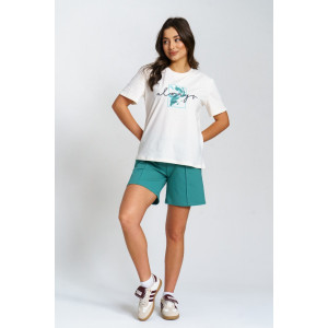 Костюм двойка женский "Агнес" кулирка-футер (р-ры: 46-56) шалфей