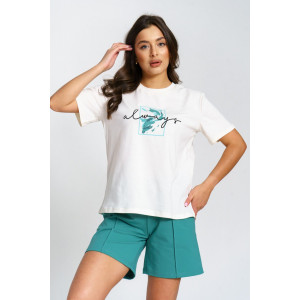 Костюм двойка женский "Агнес" кулирка-футер (р-ры: 46-56) шалфей