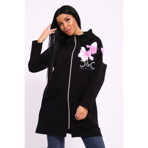 Туника женская №059425 М-4 футер 2-х нитка (р-ры: 50-64) черный