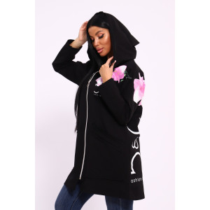 Туника женская №059425 М-4 футер 2-х нитка (р-ры: 50-64) черный