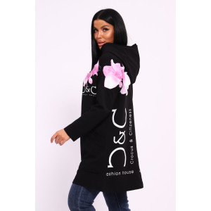 Туника женская №059425 М-4 футер 2-х нитка (р-ры: 50-64) черный