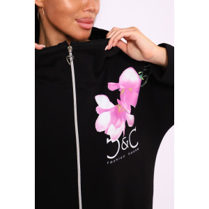 Туника женская №059425 М-4 футер 2-х нитка (р-ры: 50-64) черный