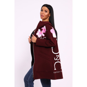 Туника женская №059425 М-4 футер 2-х нитка (р-ры: 50-64) бордовый
