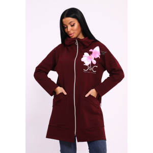 Туника женская №059425 М-4 футер 2-х нитка (р-ры: 50-64) бордовый