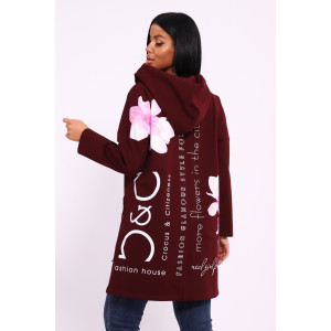 Туника женская №059425 М-4 футер 2-х нитка (р-ры: 50-64) бордовый