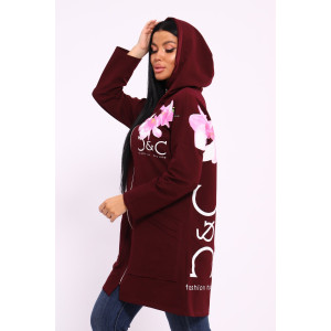 Туника женская №059425 М-4 футер 2-х нитка (р-ры: 50-64) бордовый